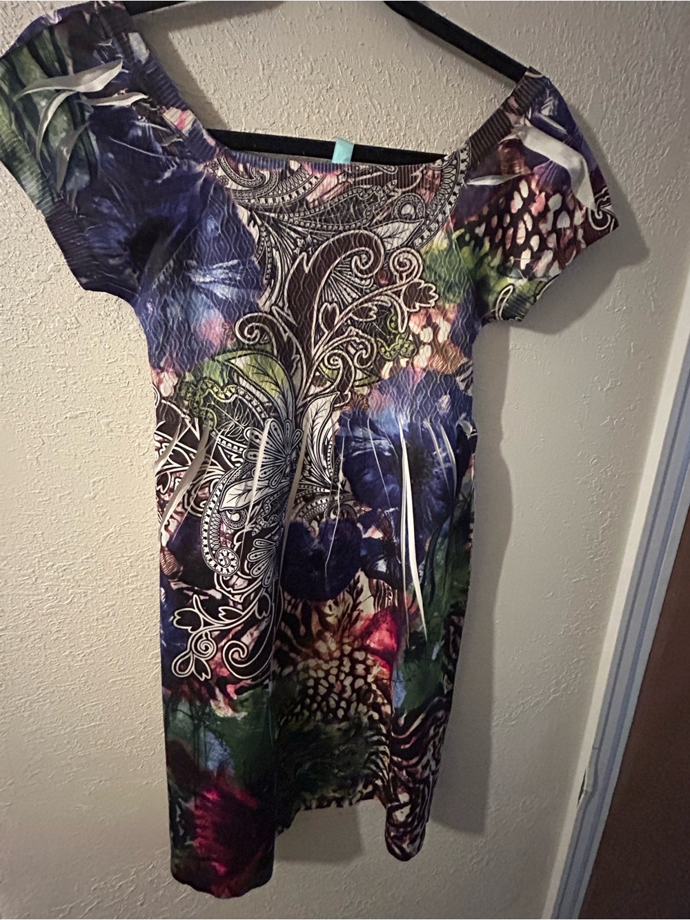 Source Unknown Multicolor Floral Paisley Mini Dress